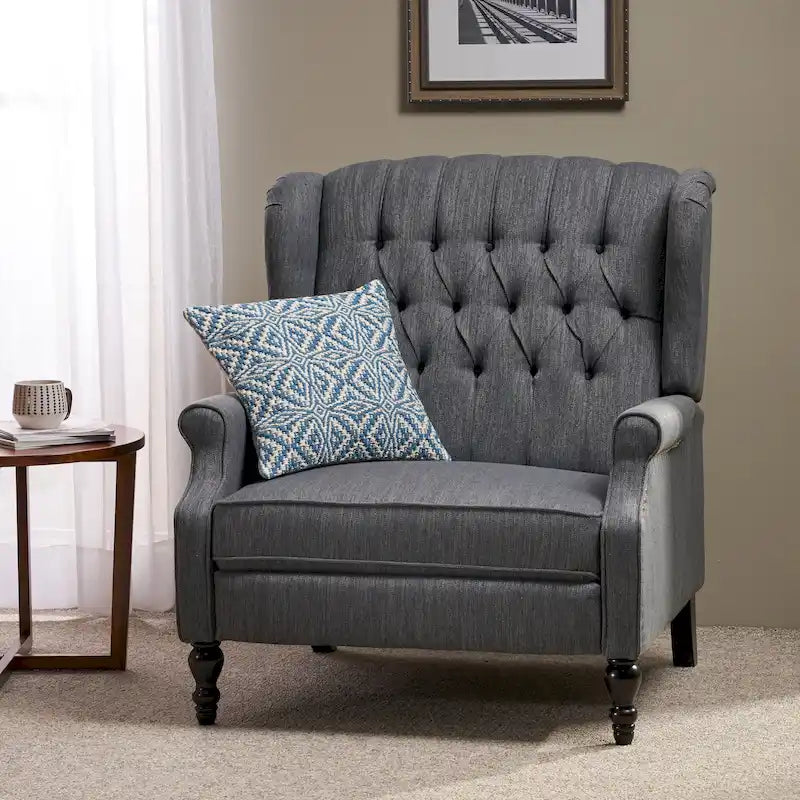 Fauteuil inclinable une place et demie, fauteuil inclinable surdimensionné réglable avec dossier à oreilles