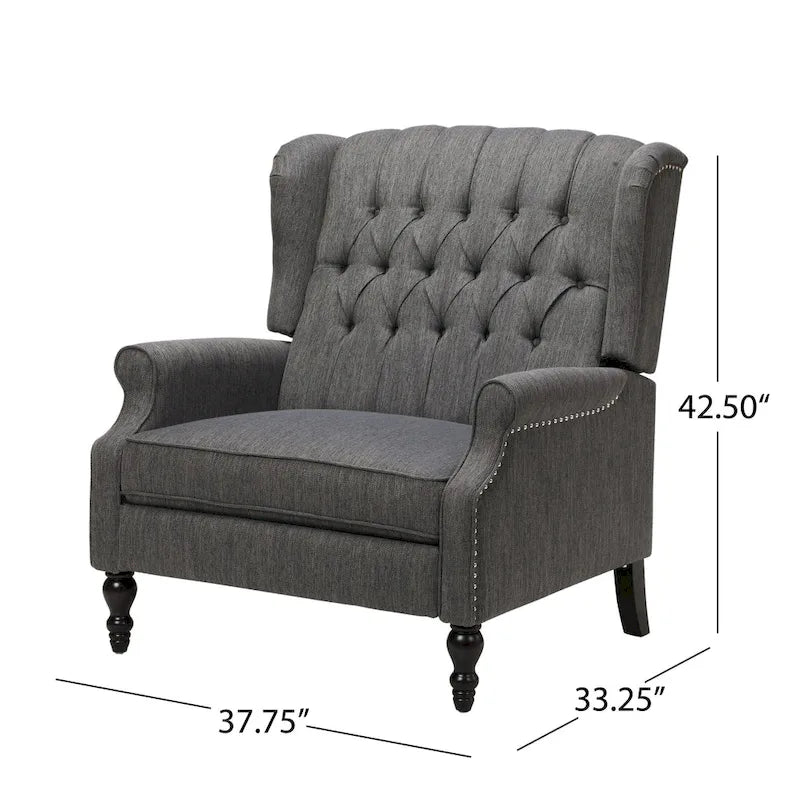 Fauteuil inclinable une place et demie, fauteuil inclinable surdimensionné réglable avec dossier à oreilles