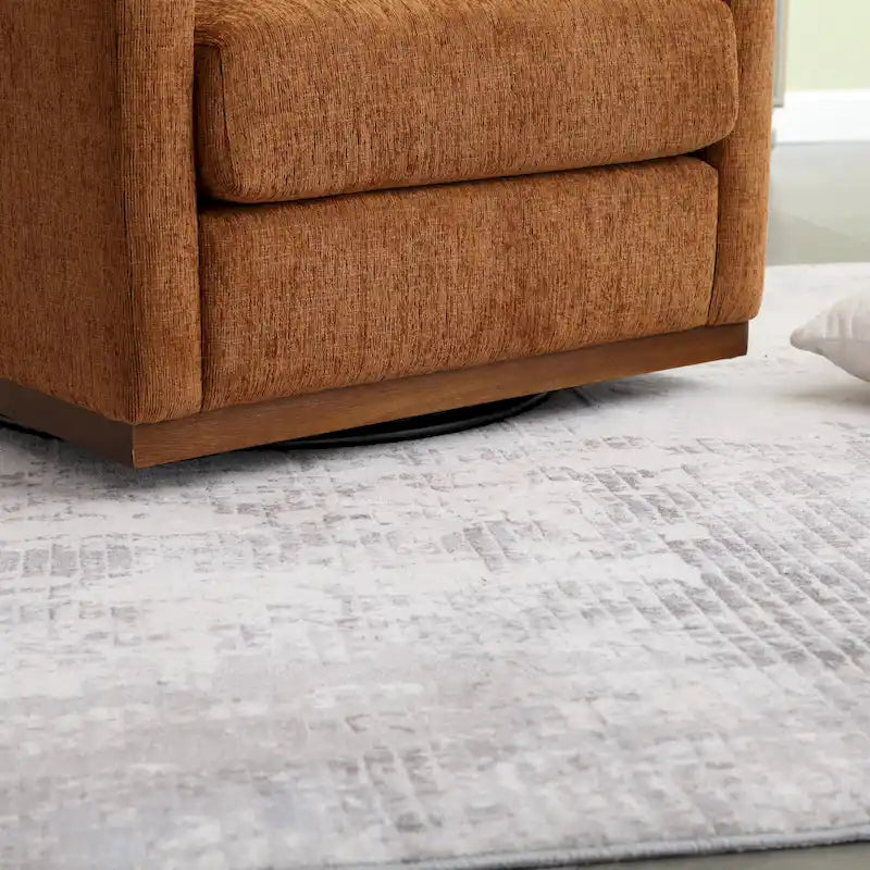 Fauteuil pivotant en chenille marron moderne 80 cm