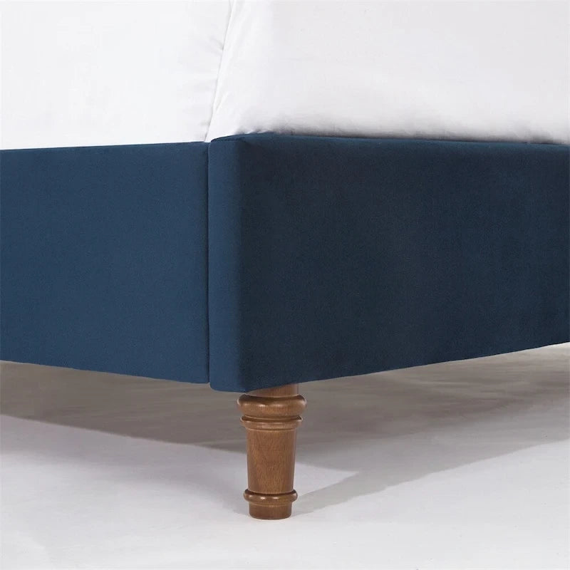 Lit king-size rembourré avec tête de lit capitonnée de 137 cm de haut