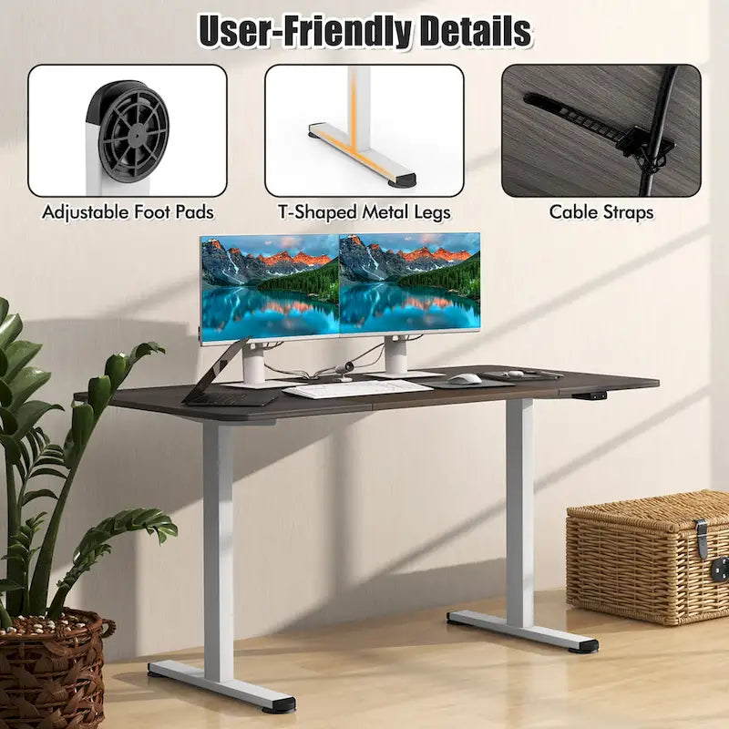 Bureau debout électrique Hauteur réglable Table de bureau à domicile