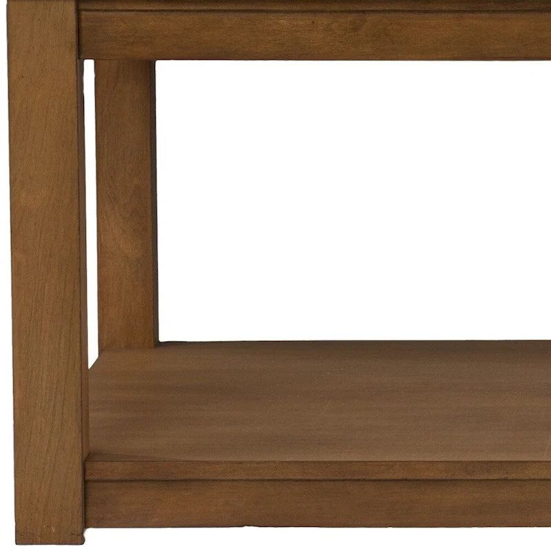 Table basse contemporaine en bois avec plateau en imitation marbre et étagères de rangement pour salon - 46,35 H x 76,2 L x 76,2 P cm