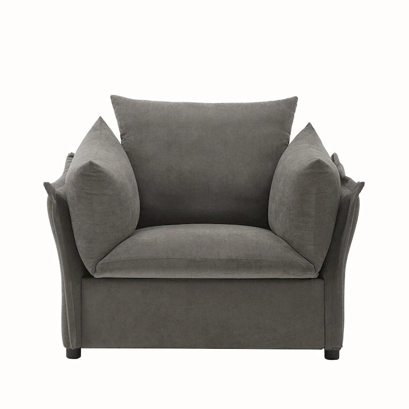 Fauteuil de salon surdimensionné en chenille