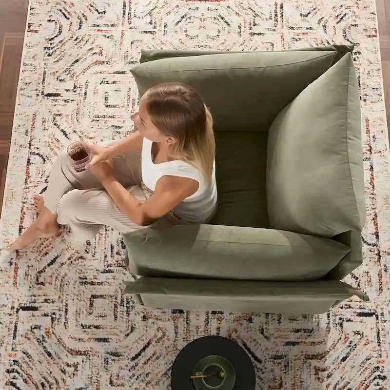 Fauteuil de salon surdimensionné en chenille