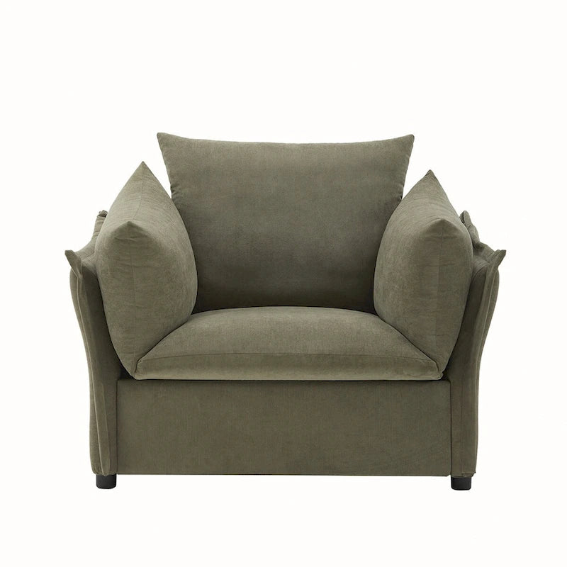 Fauteuil de salon surdimensionné en chenille