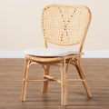 Chaise de salle à manger bohème en rotin finition marron naturel