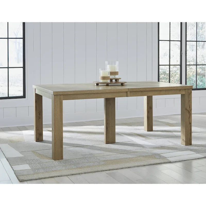 Table à manger extensible brun clair - 44,5 L x 108 P x 30,13 H