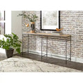 Console de canapé en bois massif et métal - 188 cm de long x 36 cm de large x 90 cm de haut
