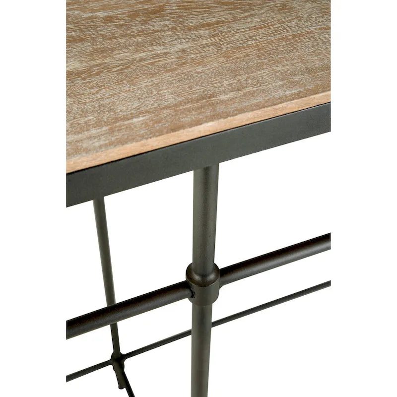Console de canapé en bois massif et métal - 188 cm de long x 36 cm de large x 90 cm de haut