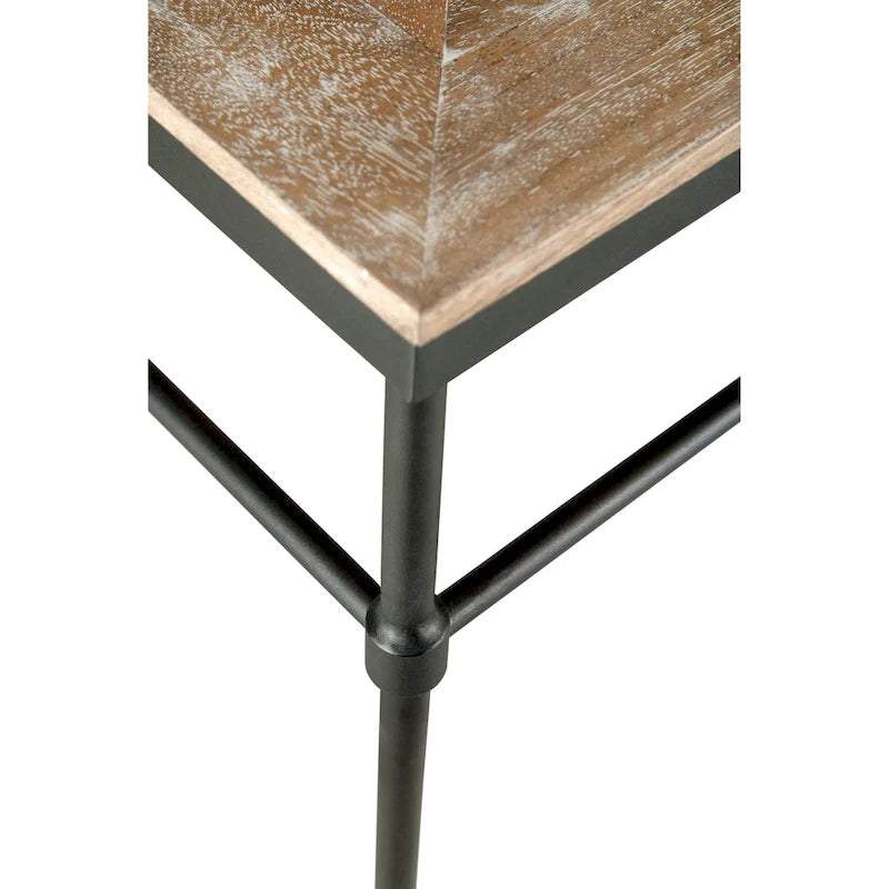 Console de canapé en bois massif et métal - 188 cm de long x 36 cm de large x 90 cm de haut
