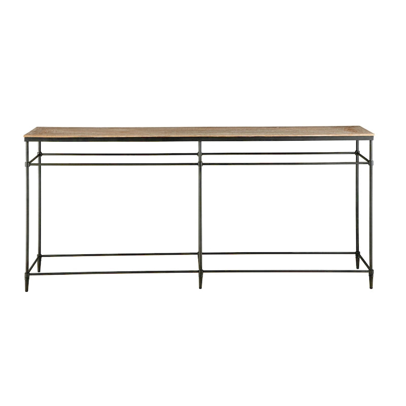 Console de canapé en bois massif et métal - 188 cm de long x 36 cm de large x 90 cm de haut