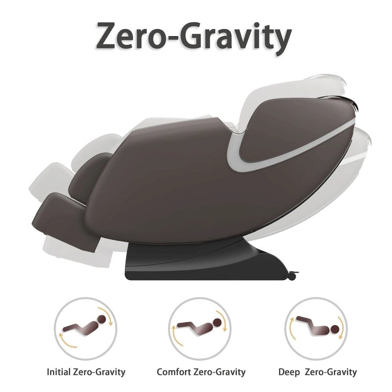 Fauteuil de massage relaxant avec gravité zéro, airbag, haut-parleur Bluetooth, rouleau de pieds - Noir