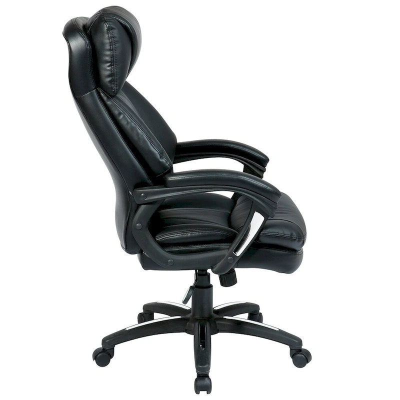 Fauteuil de bureau de direction surdimensionné en cuir reconstitué