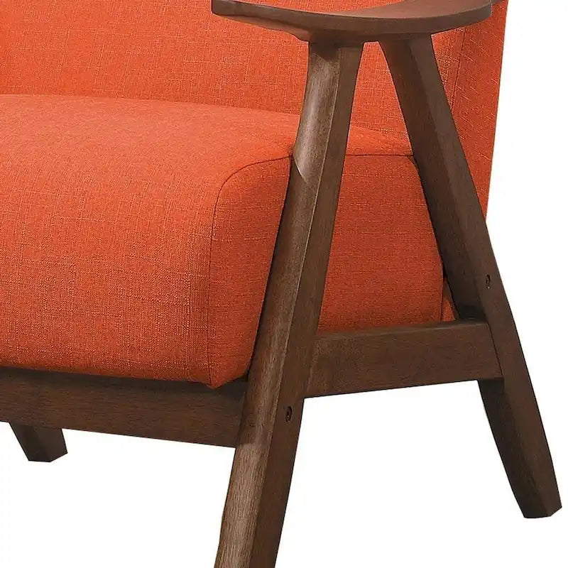 Fauteuil d'appoint en tissu avec accoudoirs incurvés, orange - 31,5 H x 32 L x 28,5 P