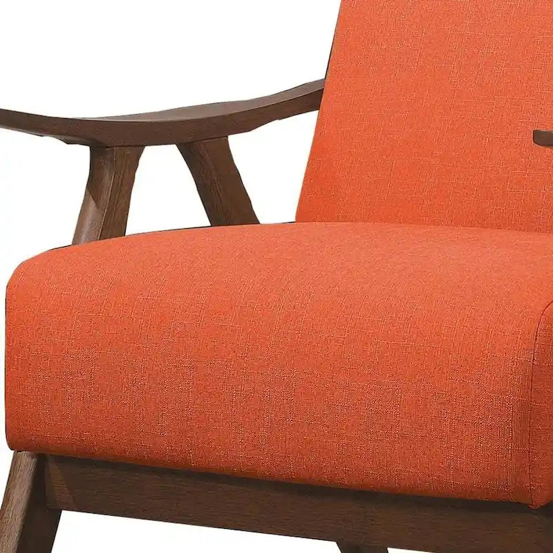 Fauteuil d'appoint en tissu avec accoudoirs incurvés, orange - 31,5 H x 32 L x 28,5 P