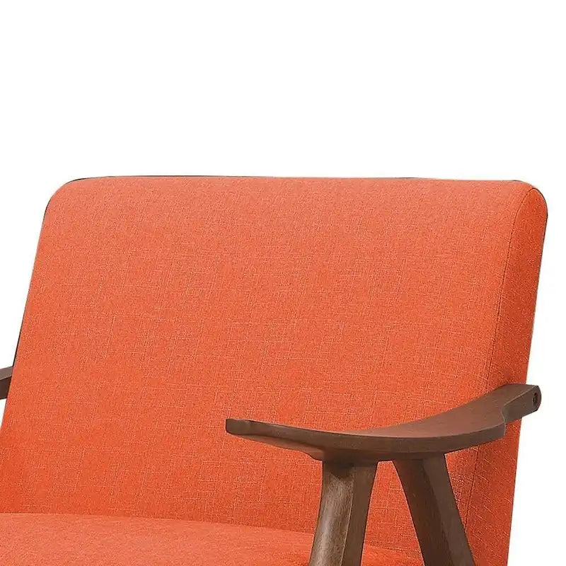 Fauteuil d'appoint en tissu avec accoudoirs incurvés, orange - 31,5 H x 32 L x 28,5 P