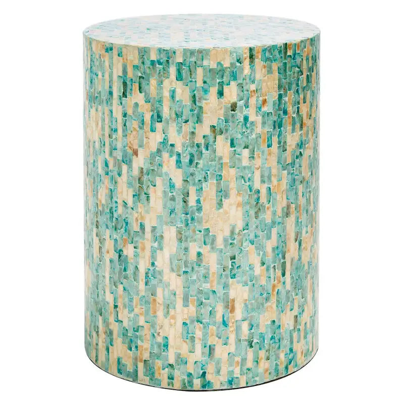 Table d'appoint ronde mosaïque - 13.8 L x 13.8 P x 19.7 H - 14Lx14Px20H