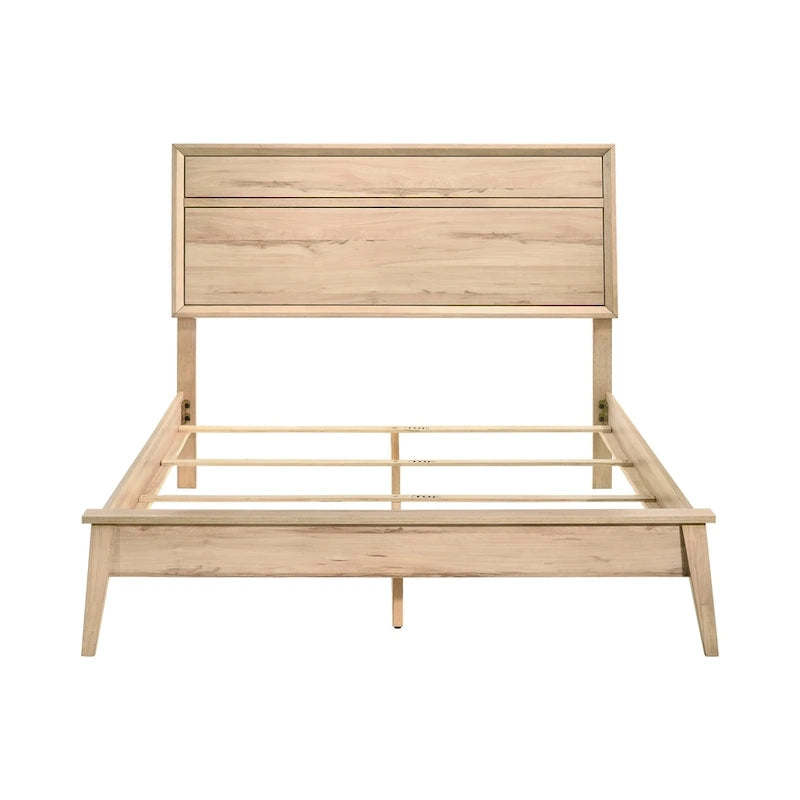 Lit plateforme Queen en chêne naturel