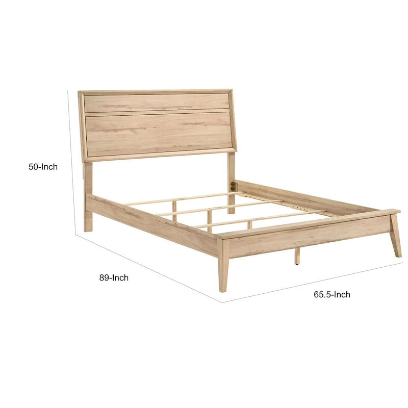 Lit plateforme Queen en chêne naturel