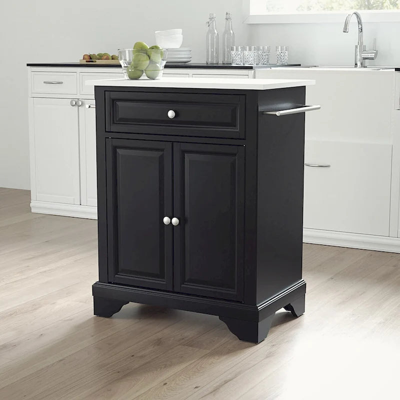 Îlot de cuisine/Chariot portable avec dessus en granit - 31 larg. x 18 prof. x 35,5 haut.