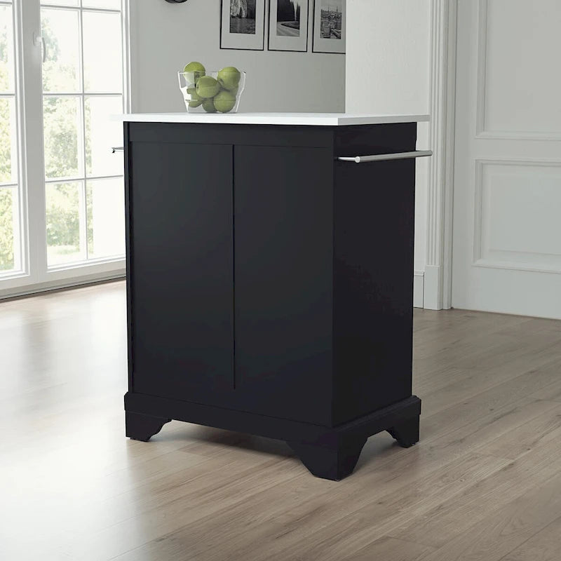 Îlot de cuisine/Chariot portable avec dessus en granit - 31 larg. x 18 prof. x 35,5 haut.