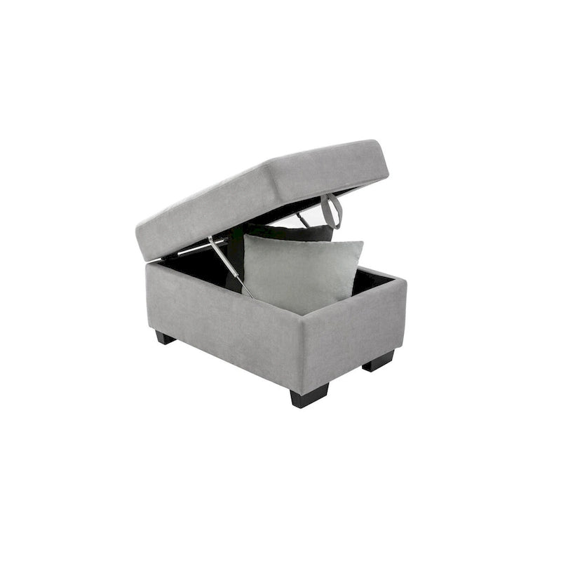 Canapé Sectionnel Convertible en Velours en Forme de L de 87,4 po, Canapé-Lit 5 Places avec 2 ports USB, Pouf de Rangement et Accoudoir de Rangement Caché