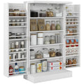 Armoire de rangement de garde-manger à 5 niveaux avec 12 étagères de porte, double porte