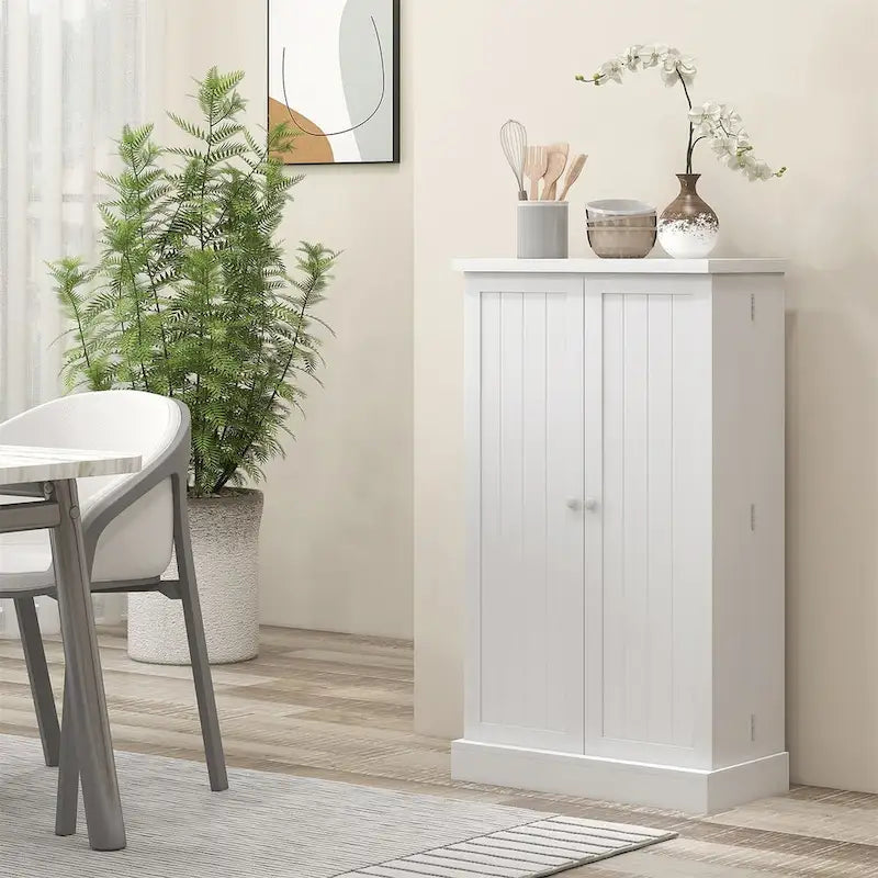 Armoire de rangement de garde-manger à 5 niveaux avec 12 étagères de porte, double porte