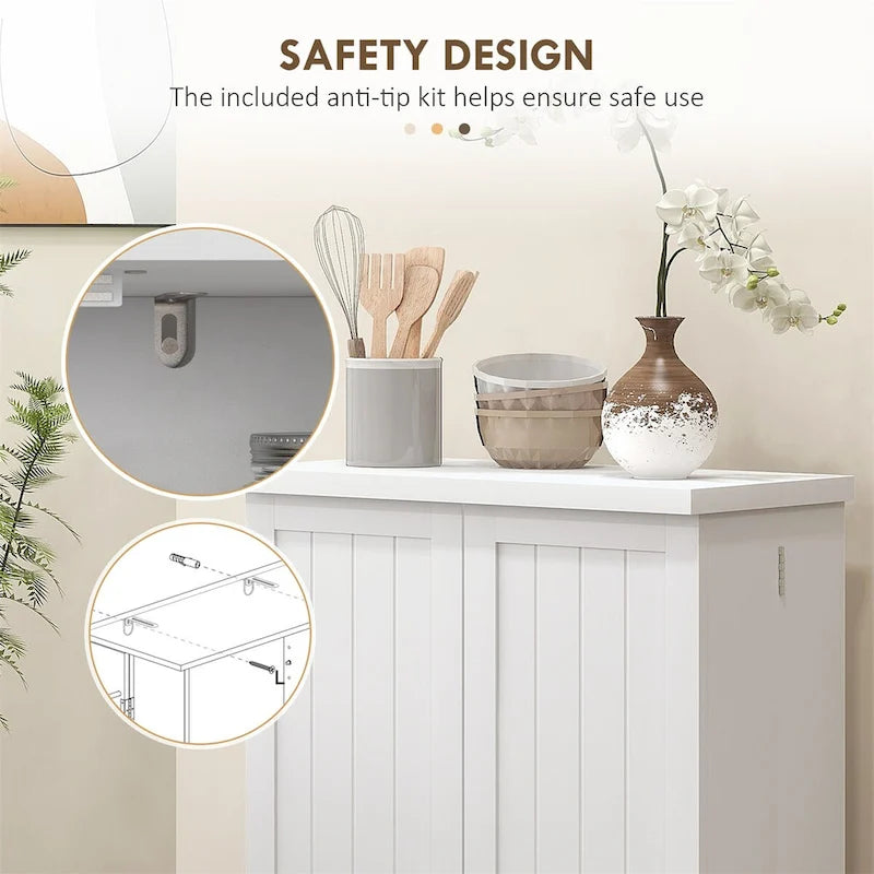 Armoire de rangement de garde-manger à 5 niveaux avec 12 étagères de porte, double porte