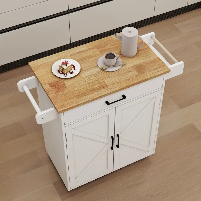 Desserte à roulettes pour cuisine avec étagères réglables et porte-serviettes