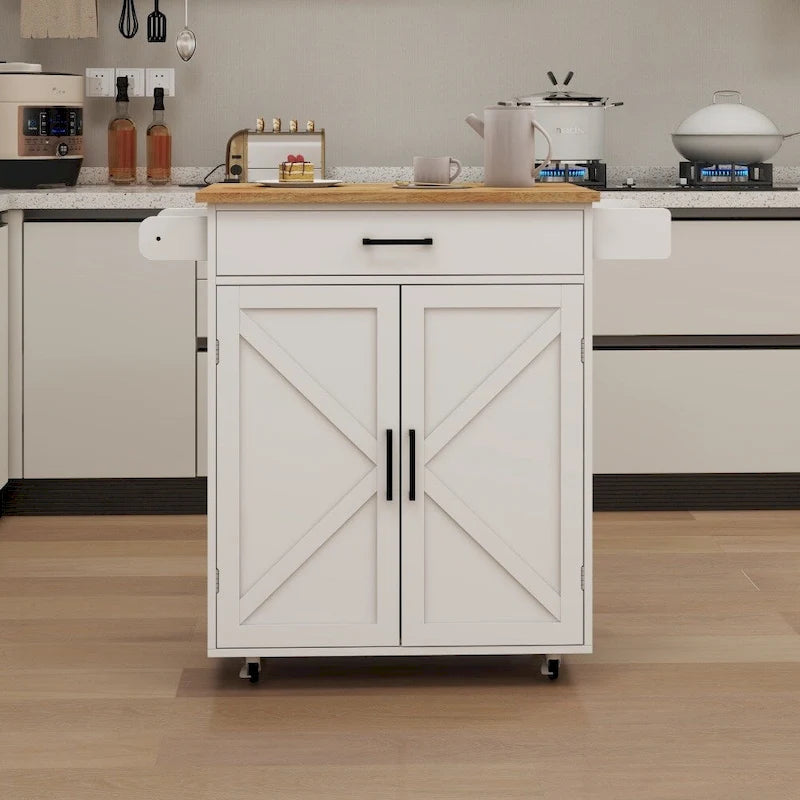 Desserte à roulettes pour cuisine avec étagères réglables et porte-serviettes