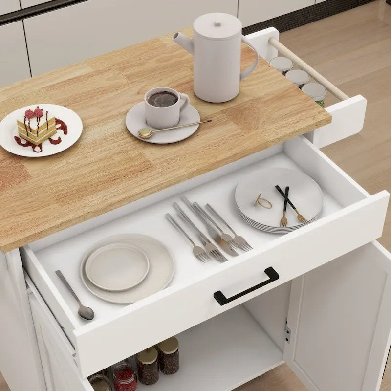 Desserte à roulettes pour cuisine avec étagères réglables et porte-serviettes