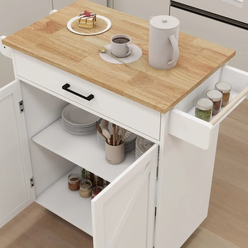 Desserte à roulettes pour cuisine avec étagères réglables et porte-serviettes