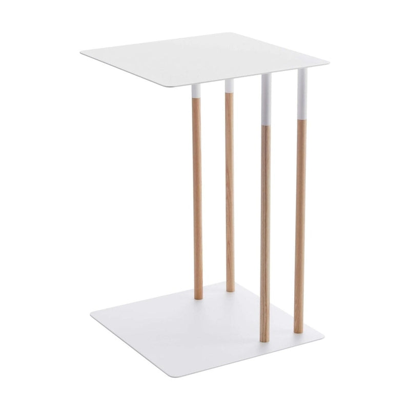 Yamazaki Home C Side Table, Steel, Holds 11 lbs - L 13.78 x W 13.78 x H 21.65 inches
