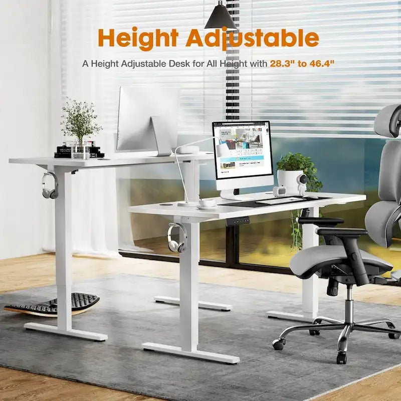 Bureau debout réglable en hauteur, bureau d'ordinateur ergonomique assis-debout, 140 x 60 cm