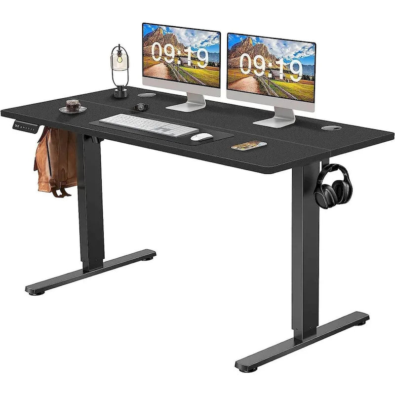 Bureau debout réglable en hauteur, bureau d'ordinateur ergonomique assis-debout, 140 x 60 cm