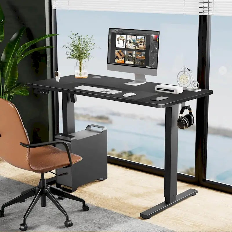 Bureau debout réglable en hauteur, bureau d'ordinateur ergonomique assis-debout, 140 x 60 cm