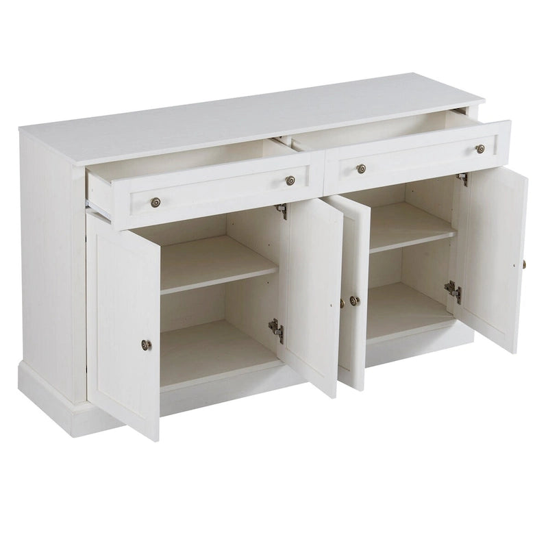 Meuble de rangement blanc avec tiroirs et étagères réglables - 58,3L x 15,8P x 33,9H