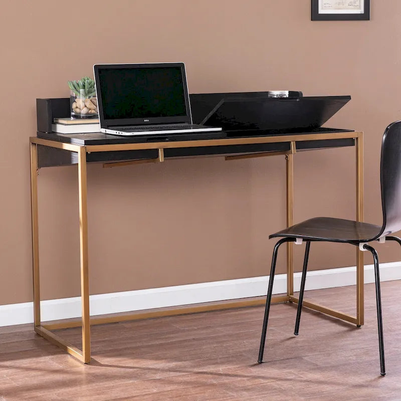 Bureau de style moderne et simple, bureau d'écriture, bureau à abattant avec rangement